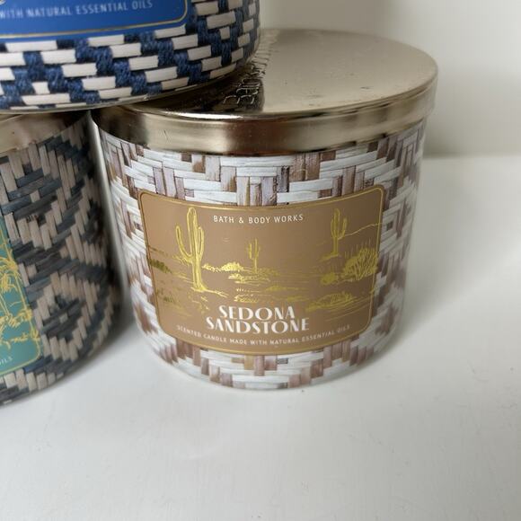 Bath & Body Works Candles Sedona Sandstone Bali Icelandic Waters 3 Wick 14.5oz - Picture 4 of 10